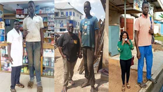 Ghanaians react to photos of young man being touted as Ghana's tallest man