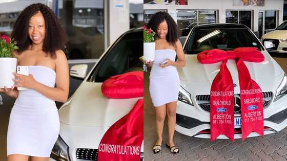 Hardworking lady celebrates buying a new Benz; drops inspiring photos