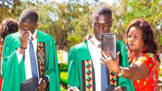 "I came to say thank you" - Young man celebrates university graduation at father's grave; emotional photos drop