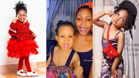 How old is she again? - Fans wonder as Strongman’s 2-year-old baby sings Daddy Lumba song word for word in video