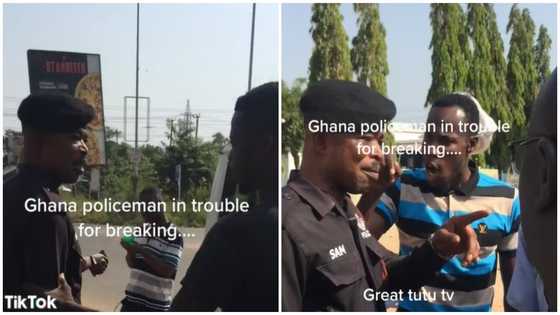 Angry civilians accost Ghanaian policeman for allegedly smashing their windscreen