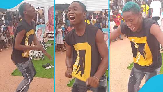 Agado Waakye spotted dancing at a funeral by the roadside, Ghanaians raise concern