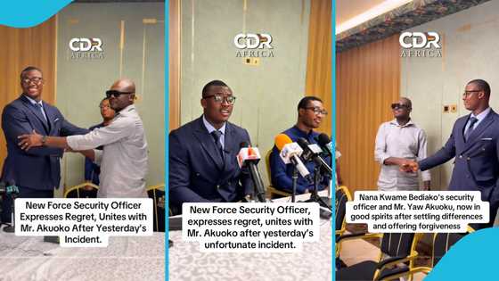 Cheddar’s bodyguard apologises and unites with victim of punching incident at Mamponghene’s funeral