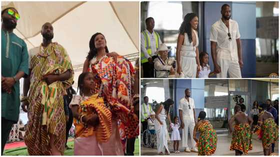 Gabrielle Union, Dwayne and Kaavia slay in kente; video amazes many Ghanaians