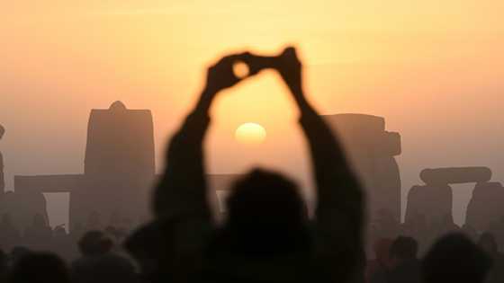 Misty sunrise for the summer solstice at Stonehenge