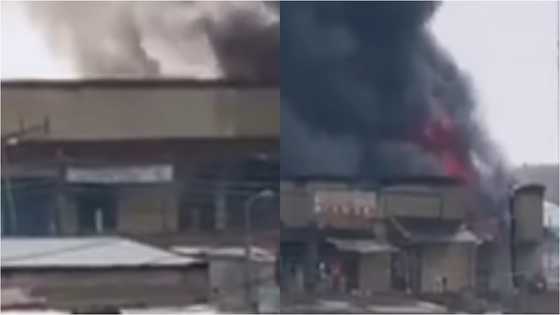 Just in: Fire guts shops at Aboabo station as traders rush to save goods in video