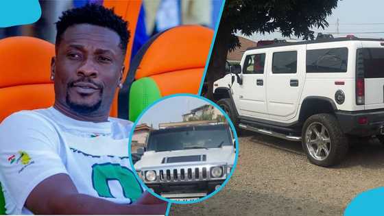 Asamoah Gyan's 2011 registered Hummer spotted abandoned at a mechanic shop, Ghanaians react to video