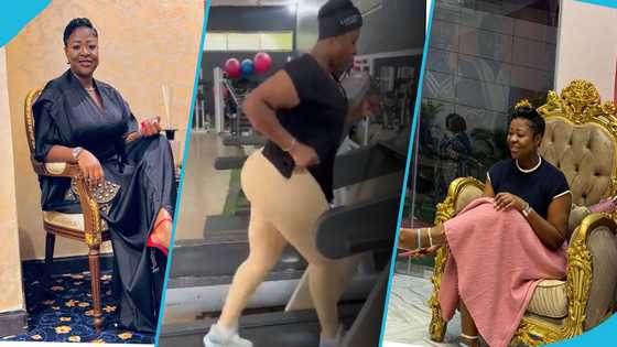 Portia Asare rocks tight outfit and flaunts her backside on treadmill