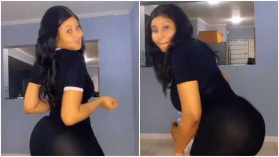 More than Hajia Bintu - Video of pretty lady's unusual dance moves in dress leaves many thirsty