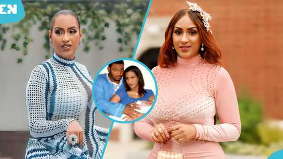 Actress Juliet Ibrahim flaunts her handsome son with Kwadwo Safo Jnr as he turns 15 years, video excites fans