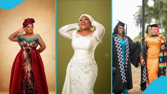 Jackie Appiah's Manager Samira Yakubu dazzles in 3 elegant gowns for her birthday photoshoot