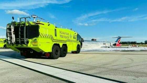 Passenger jet catches fire while landing at Miami airport