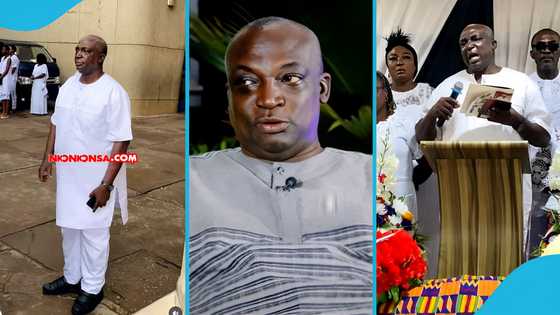 Veteran actor William Opare resurfaces, bids farewell to his mother at her burial service in videos