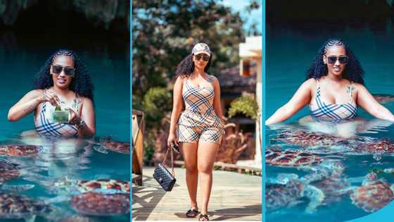 Hajia4Reall inspires Ghanaians to spend their vacations in Tanzania as she feeds sea turtles in a viral video