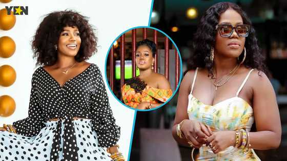 Ghanaian singer Mzbel slays in stylish peplum top and long skirt designed with expensive black lace