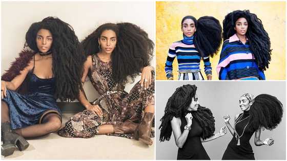 Famous identical twin sisters with long locks who get paid for their hair stun in gorgeous photos
