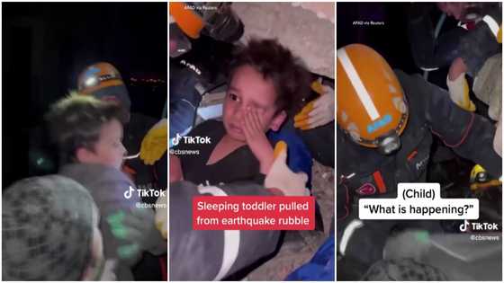Rescue workers in Turkey find toddler sleeping peacefully under collapsed building in video
