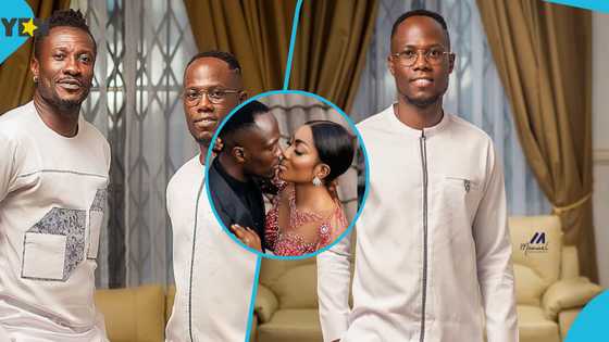 Former Black Stars player Agyeman-Badu's wife looks captivating in red lace gown for their pre-wedding shoot