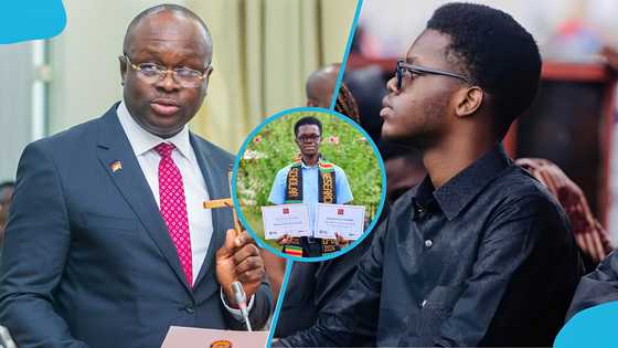 Omane Boamah's son scores major academic milestone months after losing his father, photos emerge