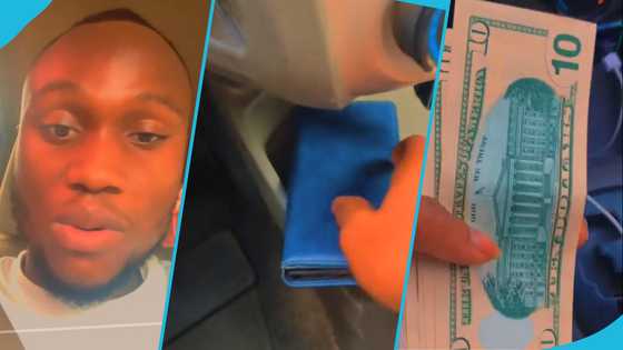 Ghanaian online driver gets emotional as passenger gifts him dollars for returning phone left in his car: "I can't believe it"