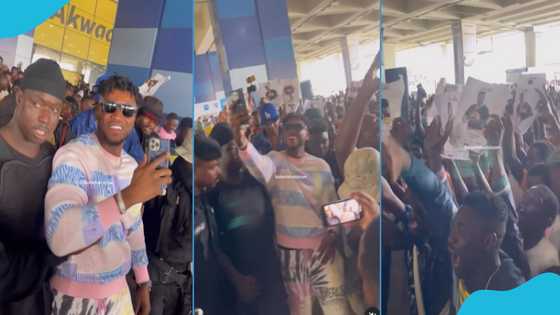Ghanaian rapper Gambo receives hero's welcome at Kotoka after 6 months tour in US