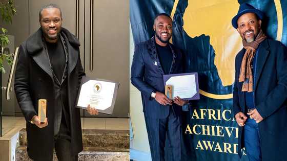 Osei Kwame Despite wins African Entrepreneur of the Year at 11th African Achievers Awards in London, Kennedy receives award (Photos)