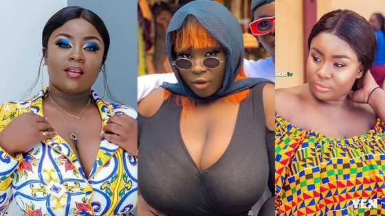 Maame Serwaa gets another attractive tattoo on her chest, latest photo sparks argument among fans
