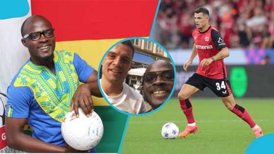 Ghanaian journalist Anny Osabutey delights as he meets former Arsenal Captain Xhaka: "So friendly"
