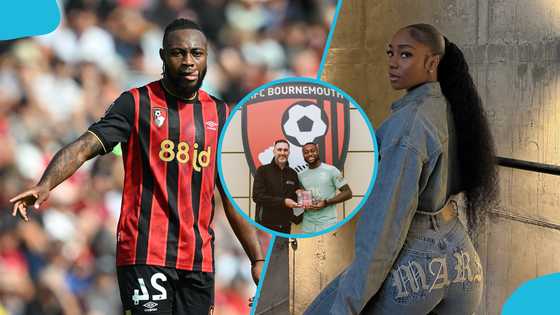 Semenyo’s girlfriend Jordeen Buckley celebrates his top prize victory
