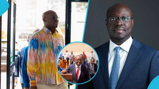 Finance minister Ato Forson rocks stylish suit styled with a made-in-Ghana bag to read the 2025 budget