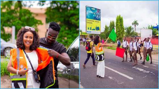 Nana Ama McBrown: Actress assisting pedestrians cross the road in Accra