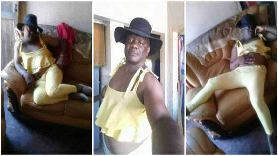 Man poses in wife's clothes for the camera; photos crack many ribs on social media
