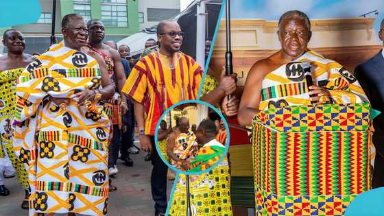 Otumfuo shares special moment with Abeiku Santana in South Africa, video evokes joy