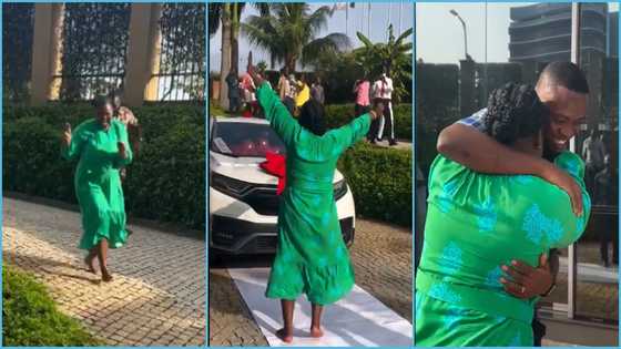 Woman overwhelmed with joy as husband gifts her car on her birthday