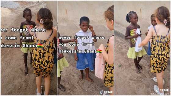Cute Obroni Girl Storms The Streets Of Mankessim; Shares Clothes For Under Priveleged Kids
