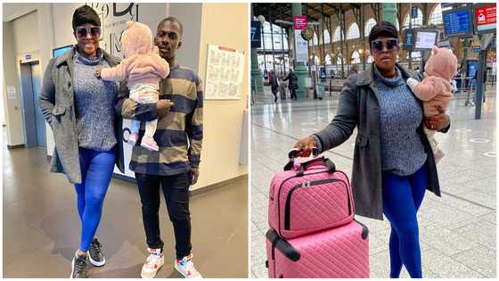 Adorable photos drop as Zionfelix, Minalyn and their daughter go on vacation in France