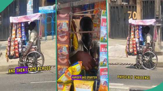 Disabled man opens shop on his wheelchair, loads it with plenty goods for sale: "It's like Shoprite"