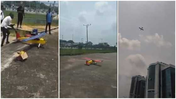 Talented student builds small "plane" and flies it amidst jubilation, many react