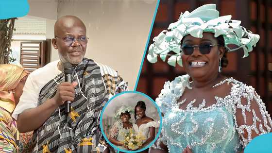 Tony Lithur and Nana Oye’s daughter Nikiki slays in a classy off-shoulder gown for her white wedding