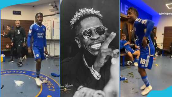 Issahaku jams to Shatta Wale's Freedom in Leicester City ddressing room