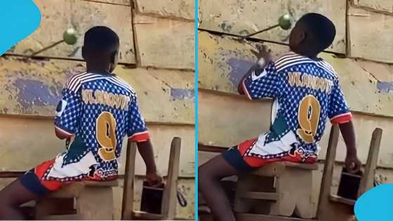 Young Ghanaian boy displays his radio presenting skills, video warms hearts