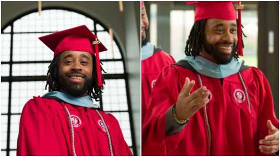 Single Black father graduates with masters degree while working 3 jobs to care for his son
