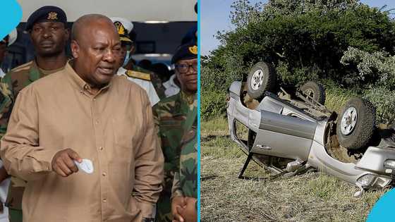 “How can you not love this man”: Mahama gets down from convoy after encountering accident scene