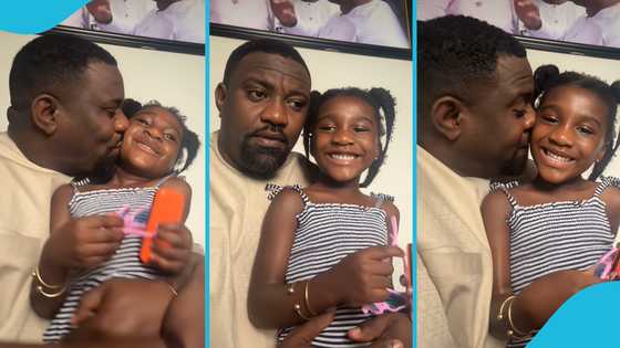 John Dumelo’s daughter looks big and tall, displays ‘broni’ accent in bonding video with dad