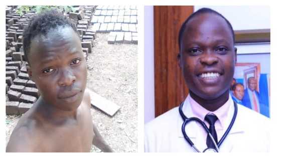 Young man inspires social media users with transformation from bricklayer to medical doctor