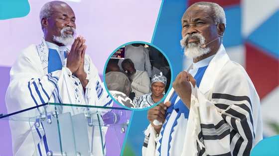 Adom Kyei weeps at his mother-in-law's one-week observation, video breaks hearts