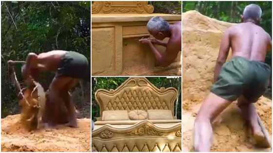 Man transforms mud into a beautiful kingsize bed, his video wows many online