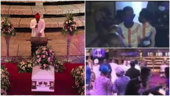 Lady "prophesies" during TB Joshua’s burial; officials take her out of the church