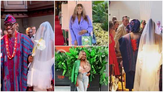 A pretty pastor's daughter looks ravishing in a white sleeveless mini white gown and white high heels for her church wedding