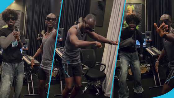 Kuami Eugene and Okyeame Kwame jam hard to their new song in the studio, video excites fans